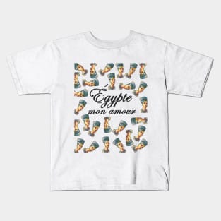 Egypt/ Egypte mon amour- nefertiti pattern Kids T-Shirt